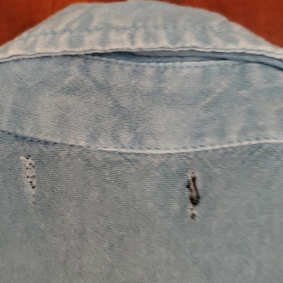 Style Envy XL blue button up sleeveless blouse - Picture 3 of 5